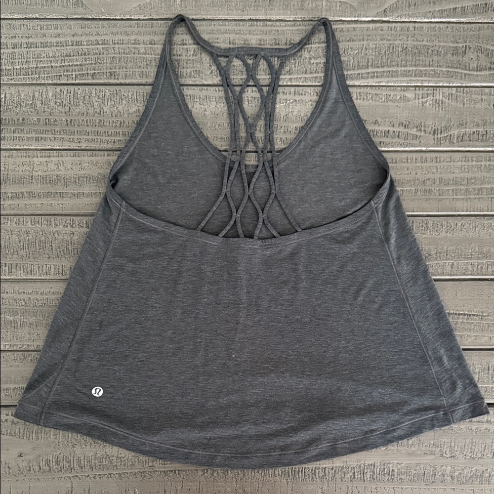 EUC Lululemon Gray Strappy Back Tank Top